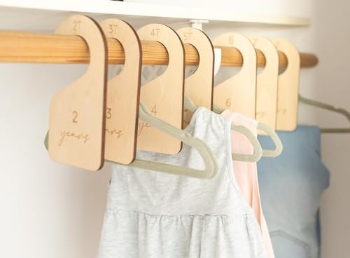 Modern Double-Sided Toddler Closet Dividers, Child Closet Organizers – Set of 7 Durable Kids Closet Size Hangers - view 5