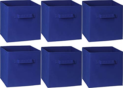 11-Inch Foldable Cube Storage Bins, Dark Blue, 6-Pack - view 2