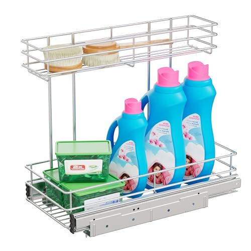 Under Sink Organizer 9" W X19 D, Pull Out Cabinet Organizer 2 Tier