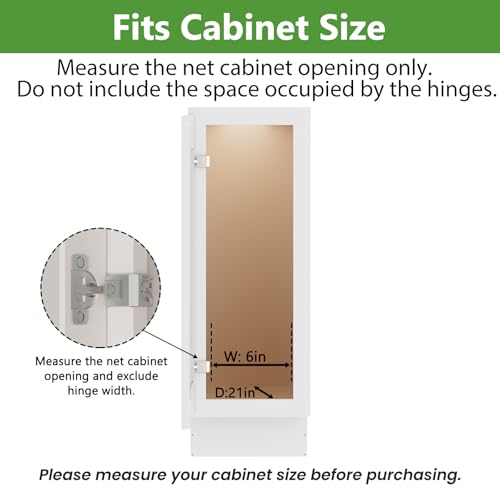 Pull Out Spice Rack Cabinet Organizer 5½" W x 20½" D, 3 Tier Heavy Duty Sliding Spice Cabinet Organization for Narrow Cabinet, Pull Out Shelves for Kitchen - view 4