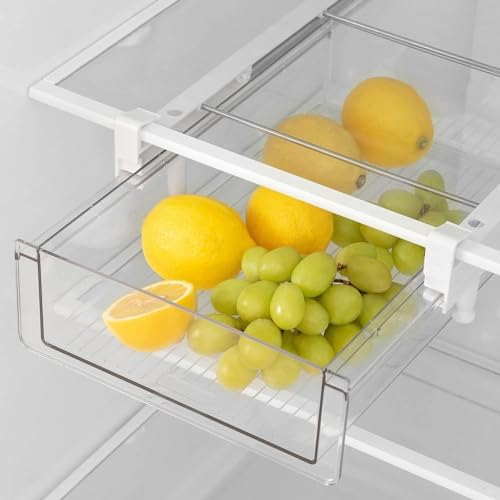 Large Fridge Drawer Organizer 14in-20in Upgradation Refrigerator Undershelf Drawer, Extra-Deep Storage Deli Meat, Cheese, Eggs, Fruit, Vegetable - view 3