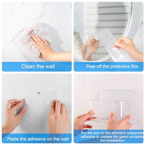 2-Pack Cabinet Door Organizer, Self Adhesive Bathroom Shelves, Clear - view 5