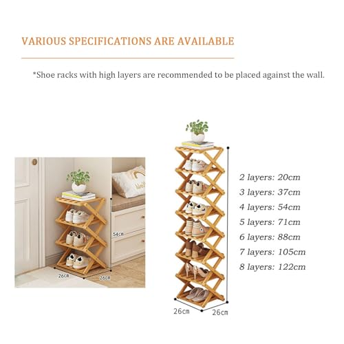 Shoes Rack for Front Door, Space Saving Wooden Organizer, 3 Layers - view 6