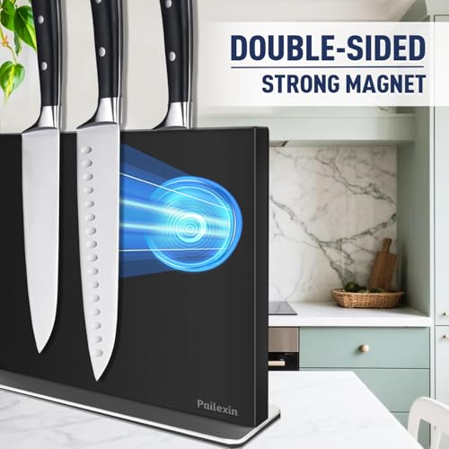 Magnetic Knife Block Without Knives—Black, Stainless Steel, 12" - view 3