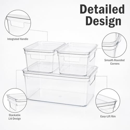 Baking Supplies Storage Containers 3Pc,Baking Kits with Handles&Lid for Adult,Stackable Bakeware Organizer Storage Bins,BPA Free Baking Accessories,Kitchen,Pantry Storage and Organization Box - view 2