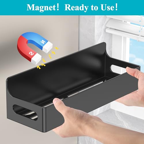 Upgrade Black Magnetic Spice Rack for Refrigerator, 4 Pack - view 4