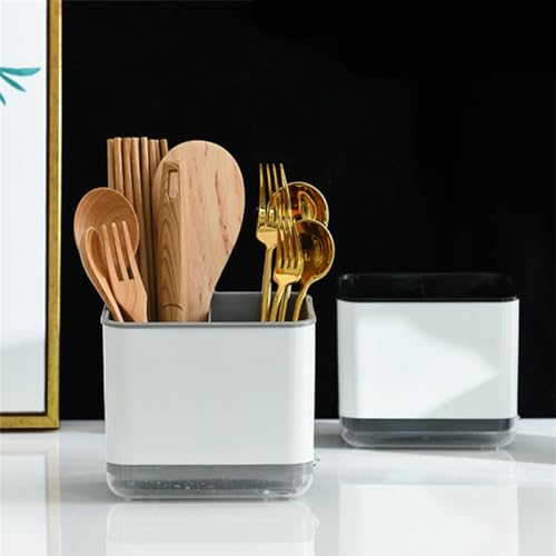 Home Kitchen Utensils Three-Layer Organizer Chopsticks Cage Spoon Fork Storage Holder Chopstick Box Cutlery Drain Rack(Black) - view 6