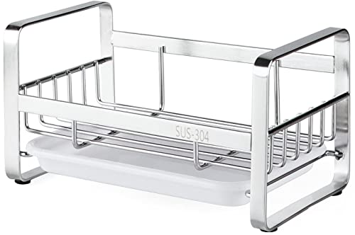 Kitchen Sponge Holder, 304 Stainless Steel Sink Caddy, Silver - view 2