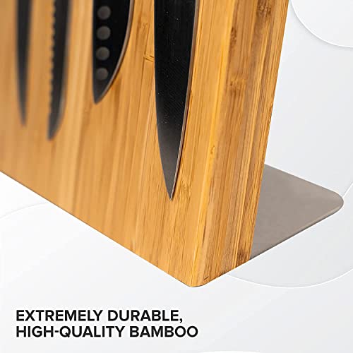 Magnetic Knife Block Without Knives - Magnetic Knife Holder for Safe, Clean & Tidy Knife Storage - Bamboo Knife Rack Magnetic Stand for Cooking Utensils & More - Elegant Magnetic Knife Rack - view 3