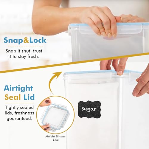 2 PC (9.5L | 321 Oz) Extra Large Bulk Food Storage Containers with Airtight Lids for Flour, Sugar, Rice, Cereal & Pasta - Leakproof, BPA-Free Plastic Canisters for Kitchen & Pantry Organization - view 7