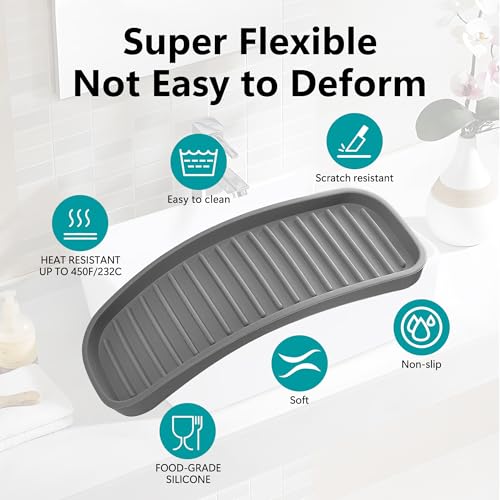 Silicone Sponge Holder for Kitchen Sink - Dish Soap Holder 2 Pack Gray - view 2