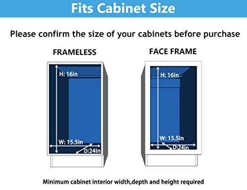 Individual Pull Out Cabinet Organizer, 2 Tier Slide Out Cabinet Drawers, Pots and Pans Organizer and Storage Pantry Shelf for Kitchen (14" W x 21" D) - view 5