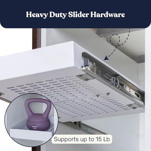 Pull Out Cabinet Organizers 17"Deep, Expandable Slide Out Drawers, Roll Out Shelves, Adjustable Width 12"-17.5" Heavy Duty Slide Pantry Shelves, Sliding Drawer Storage Basket, Under Cabinet Drawer - view 6
