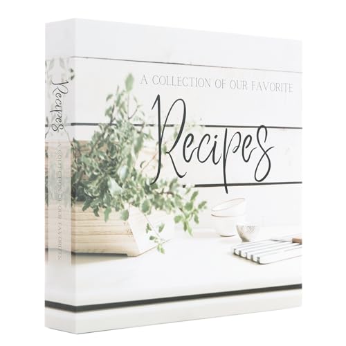 Recipe Binder with Plastic Sleeves | Recipe Book to Write in Your Own 8.5x11 3 Ring Blank Cookbook Binder Organizer | Bridal Shower Gift | Family Heirloom | Family Owned Brand