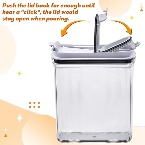 Cereal Containers Storage Set, Airtight Food Storage Container with Lid 4L/135.2oz, 2PCS BPA-FREE Plastic Pantry Organization Canisters for Rice Cereal Flour Sugar Dry Food in Kitchen - view 5