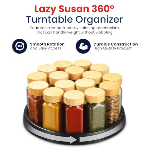 10 Inch Lazy Susan (Set of 4) - Non-Skid Turntable, Black - view 2