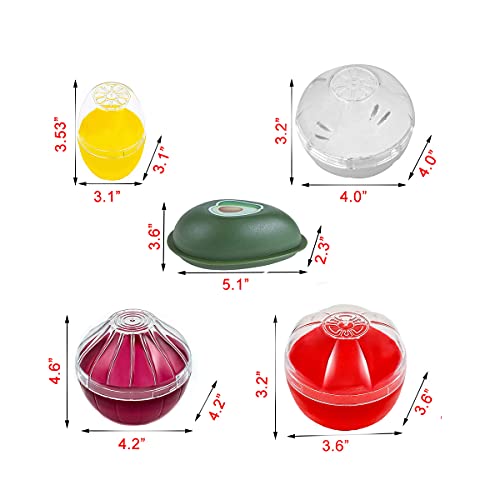 Onion Garlic Lemon Avocado Saver Storage Keeper Holder for Fridge, BPA Free Tomato Vegetable Shaped Food Saver/Storage Containers, 5-piece Set Bundle - view 6