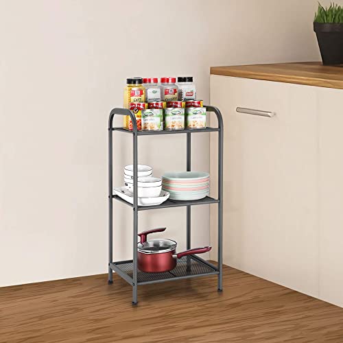 3 Tier Extendable Industrial Storage Rack, Charcoal Gray - view 2