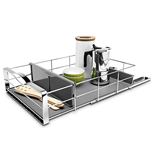 14 inch Pull-Out Cabinet Organizer, Heavy-Gauge Steel Frame, gray - view 2