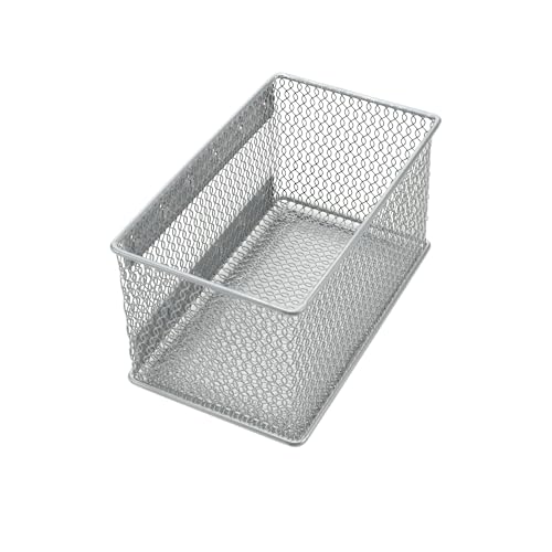 Ybmhome Wire Mesh Magnetic Storage Basket, Trash Caddy, Container, Desk Tray, Office Supply Organizer Silver for Refrigerator/Microwave Oven or Magnetic Surface in Kitchen or Office (1, Medium)