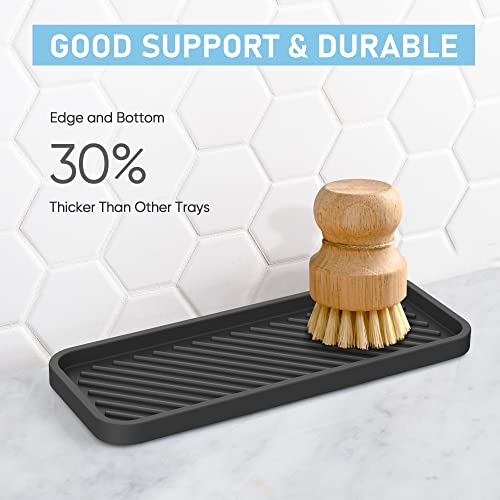 Kitchen Silicone Sink Organizer Tray, Sponge Holder for Sink Caddy（Black） - view 4