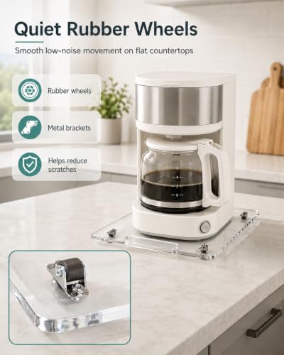 Appliance Slider – Sliding Tray for Coffee Maker, Clear Acrylic 9.8 * 14 In - view 5