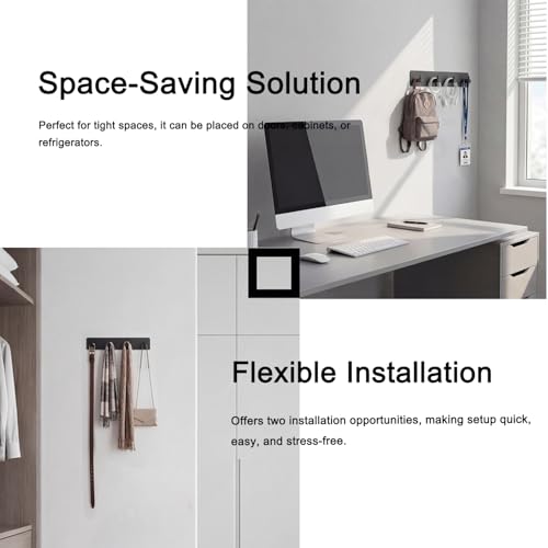 Key Holder for Wall with 2 Self-Adhesive Tapes, Black - view 5