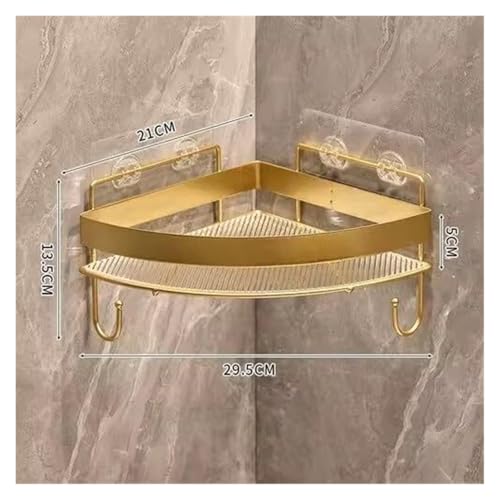 Corner Shower Caddy - 2-Tier Suction Cup Bath Shelves, Triangle Shower Organizer with Hooks, No Drilling Acrylic Storage Solution for Bathroom, Durable & Stylish - view 2