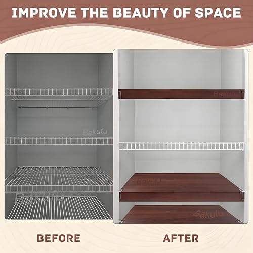 5 Pack Wire Shelf Covers,17x16x2.5 in Wire Rack Covers for Pantry Durable PVC Shelf Liners-0.31 inch Thick, Moisture-Resistant Shelves Cover for Store Pantry Kitchen Removable Closet,#03 Walnut - view 4
