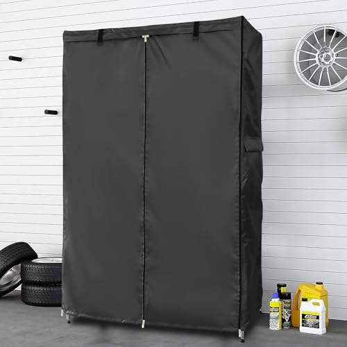 Waterproof Shelf Cover,Outdoor 600D Heavy Duty Dustproof Storage Shelves Cover,48''x18''x72'' Shelf Covers for Wire Shelving with Zippers,Storage Rack Covers with Clear Front - view 2