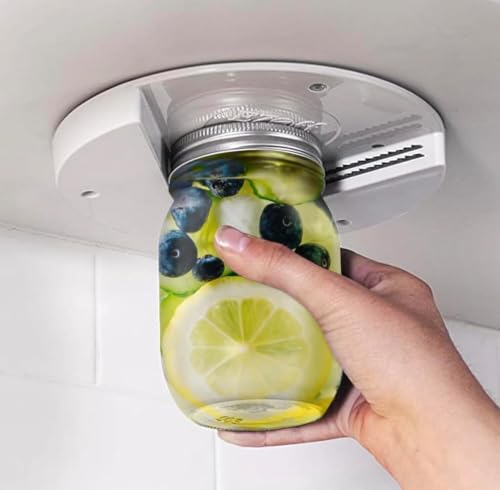 Jar Opener for Seniors - Under Cabinet Jar Openers for Weak Hands, Easy Grip, Arthritis jar opener, One Handed Gadgets & Bottle Opener - Essential Kitchen Gadgets - 2 Bundle Pack