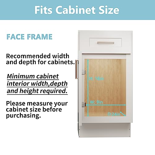 2 Tier Pull Out Cabinet Organizer 7½" W x 21½" D, Slide Out Drawers with Wooden Handle, Sliding Shelves Organization and Storage for Kitchen, Pantry - view 5