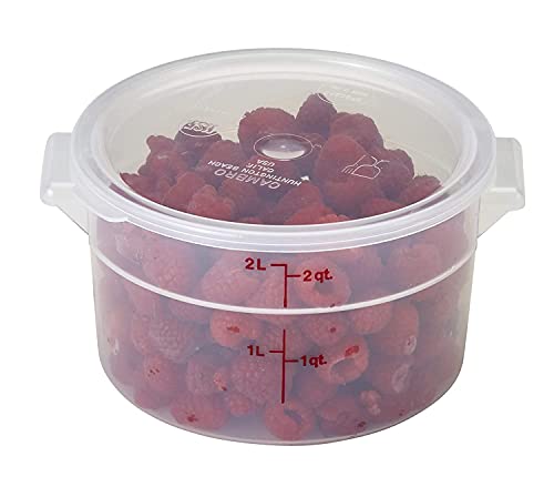 Cambro 2 Quart Round Food Storage Container, 2-Pack Translucent, with a Translucent Lid, Bundle with a Measuring Spoon Set - view 5