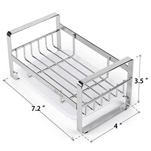 Kitchen Sponge Holder, 304 Stainless Steel Sink Caddy, Silver - view 4