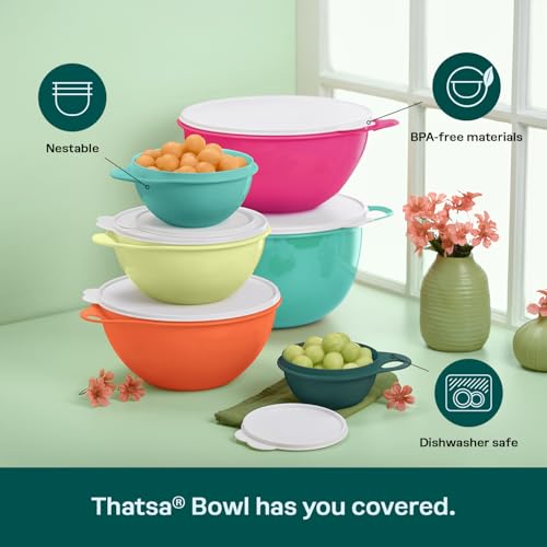 Thatsa Bowl Collection 6 Bowl Food Storage Container Set in Fauna, Dishwasher Safe and BPA Free (6 Bowls, 6 lids) - view 4