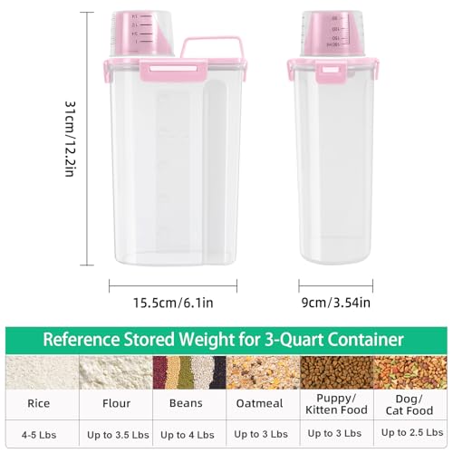 Rice Storage Container 5 Lbs, Small Airtight Dry Food Container for Flour Cereal Pasta Kitchen Pantry Organization -Red - view 3