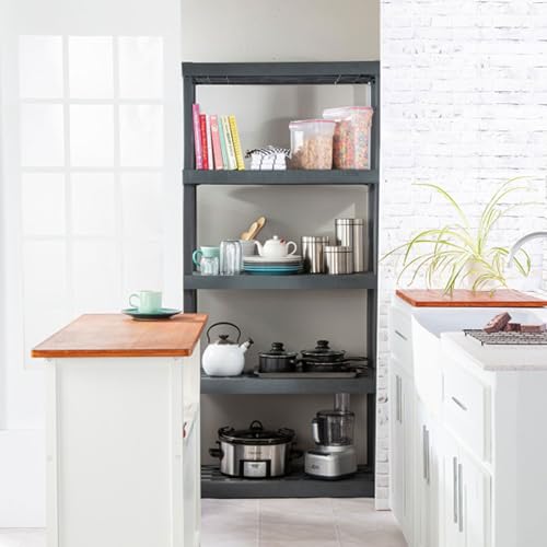 5 Shelf Unit, Heavy-Duty Plastic Storage & Utility Shelving Rack - view 5
