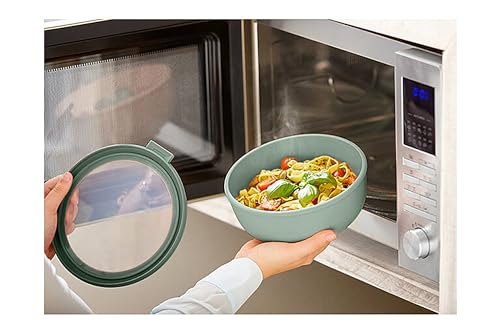 Multi Bowl Cirqula 3-Piece Set – Food Storage Container with Lid - Suitable as Airtight Storage Box for Fridge & Freezer, Microwave Container & Servable Dish - 350, 750, 1250ml - Nordic Sage - view 5