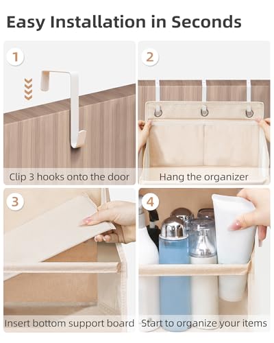 Over Door Organizer Hanging Shelves Large Clear Deep Pockets - view 5