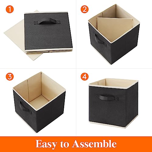 Storage Cubes, 11 Inch Organizer Bins, 18L Black, 12 Packs - view 2