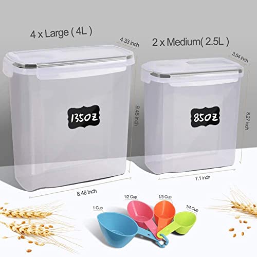 Blue 4L Round Flip Top Canister - Cereal, Pasta, Rice, Snacks - Dishwasher Safe - Portable - Medium to Large - Minimalist - view 2