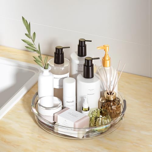 4 Pack Lazy Susan Turntable Organizer for Cabinet Pantry Fridge Clear - view 4