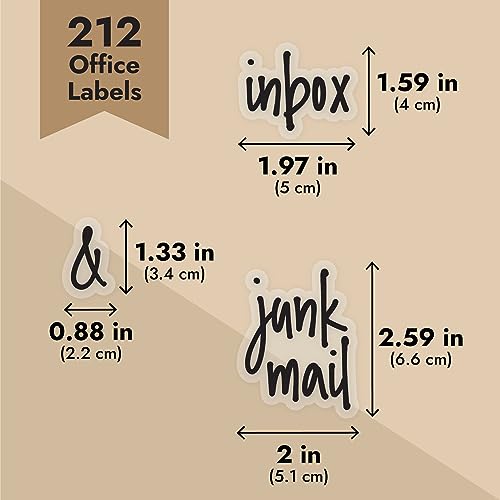Office & Craft Stickers - 212 Pack, Black Water-Resistant Vinyl - Home & Office Organization - Classroom & School Supplies - view 5