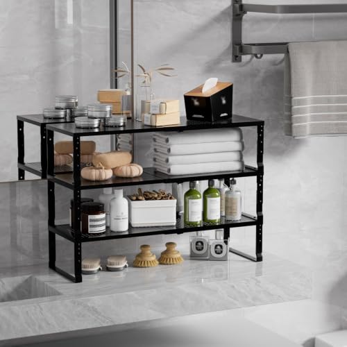 Expandable Spice Rack & Kitchen Cabinet Organizer - Stackable, Adjustable Shelves for Cabinets, Countertops, Cupboards & Pantries(1 Pack/Medium/Black) - view 5