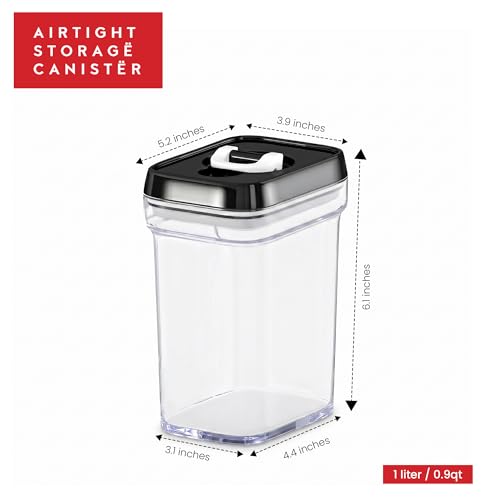 Airtight Food Storage Containers with Lids – 6 Piece Set Air Tight Kitchen Storage Containers for Pantry Organization and Storage - Clear Plastic BPA-Free - Keeps Food Fresh & Dry - view 4
