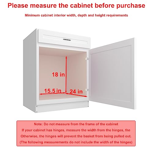 Pull Out Cabinet Organizer 14"W 21"D 2-Tier Slide Out Storage Shelf - view 3