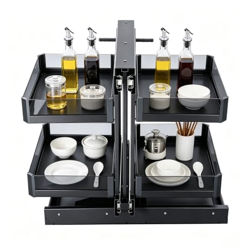 Blind Corner Cabinet Pull-Out Organizer, 2-Tier, Soft-Close, 4 Shelves - view 3