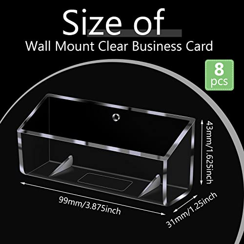 8 Pcs Acrylic Business Card Holder for Wall Mount or Place on Desk - view 2