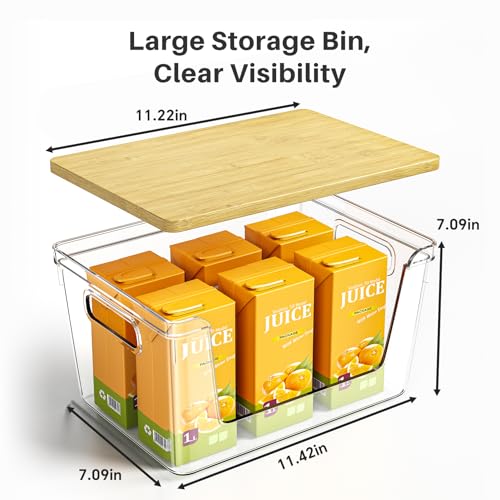 2 Set Pantry Organizer and Stackable Storage Kitchen,Sturdy and Durable Storage Basket for Potato, Onion, Garlic, Fruit, Vegetable, Produce, Clear Plastic Storage with Lid&Handle - view 2
