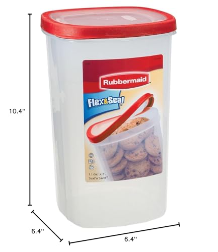 1.1 Gallon Plastic Food Canister, 6.4" x 6.4" x 10.4", Clear - view 2